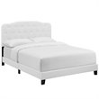 Hawthorne Collections Modern Soft Fabric Upholstered Twin Bed in White