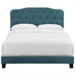 Hawthorne Collections Velvet Twin Bed in Sea Blue