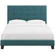 Hawthorne Collections Modern Button Tufted Fabric Twin Platform Bed in Green