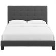 Hawthorne Collections Modern Button Tufted Fabric Full Platform Bed in Gray