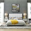 Hawthorne Collections Polyester White Platform Bed Rectangular Padded Tufted Full 58