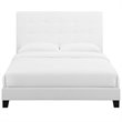 Hawthorne Collections Polyester White Platform Bed Rectangular Padded Tufted Full 58