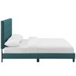 Hawthorne Collections Button Tufted Upholstered Queen Platform Bed in Teal