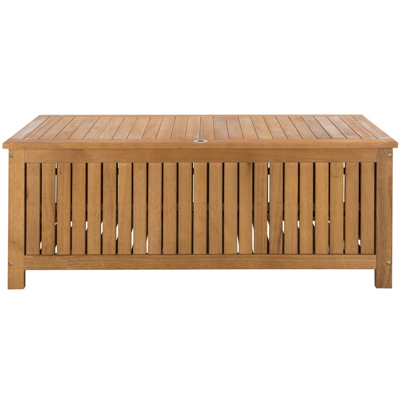 Hawthorne Collections Storage Eucalyptus Wood Outdoor Cushion Box - Teak Natural