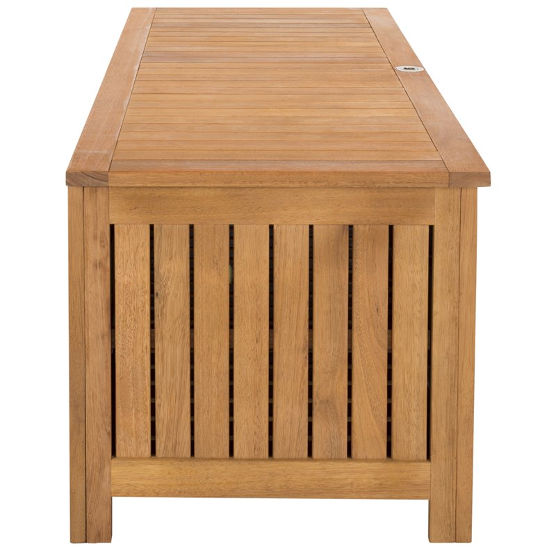 Hawthorne Collections Storage Eucalyptus Wood Outdoor Cushion Box - Teak Natural