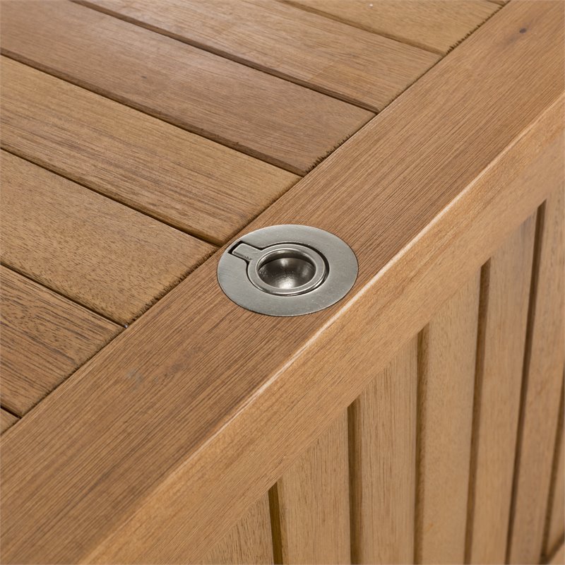 Hawthorne Collections Storage Eucalyptus Wood Outdoor Cushion Box - Teak Natural