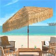 Hawthorne Collections 9ft Crank Metal Outdoor Umbrella - Powder Coated/Sandy Tan