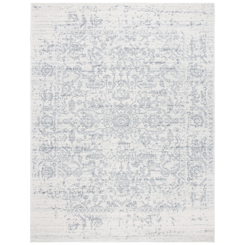 Hawthorne Collections Contemporary 9' x 12' Rug in Silver and Ivory
