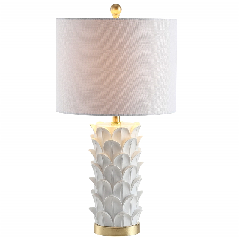 Hawthorne Collections Table Lamp in White and Gold (Set of 2)