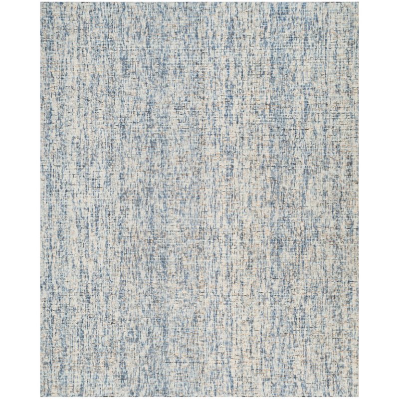 Hawthorne Collections 9' x 12' Hand Tufted Wool Rug in Dark Blue and Rust