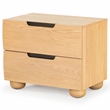Hawthorne Collections Solid Wood 2 Drawer Nightstand in Natural