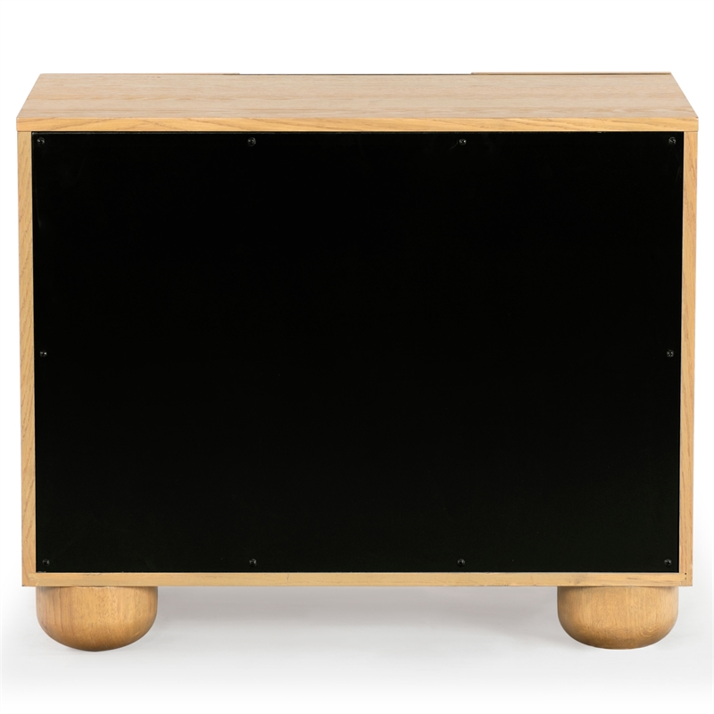 Hawthorne Collections Solid Wood 2 Drawer Nightstand in Natural