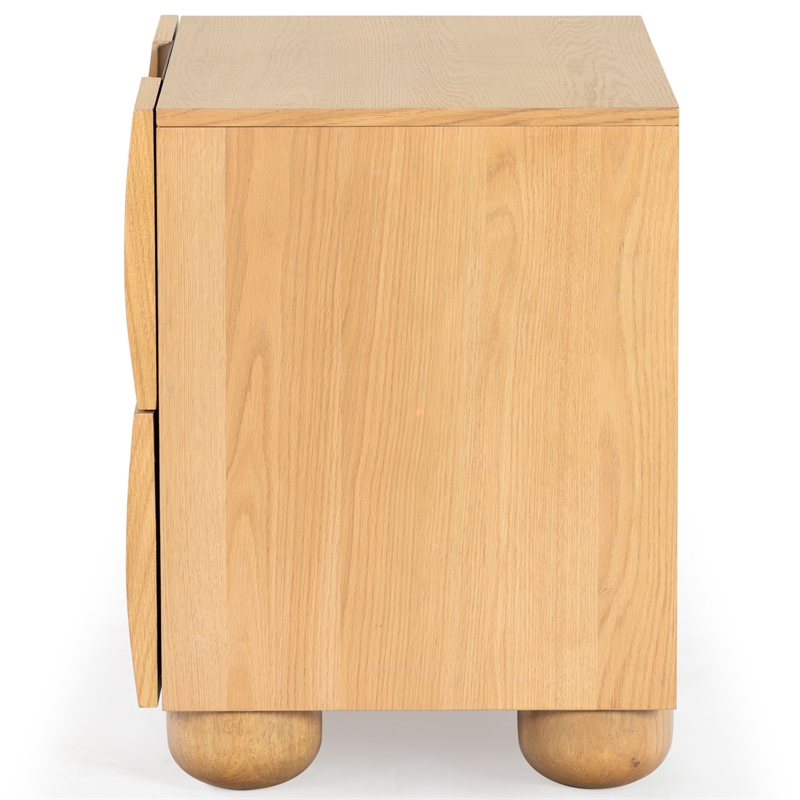 Hawthorne Collections Solid Wood 2 Drawer Nightstand in Natural
