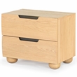 Hawthorne Collections Solid Wood 2 Drawer Nightstand in Natural