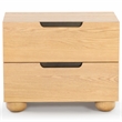 Hawthorne Collections Solid Wood 2 Drawer Nightstand in Natural