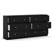 Hawthorne Collections 3PC Engineered Wood Dresser and Nightstands Set in Black