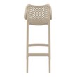 Hawthorne Collections Polypropylene Patio Bar Stool in Taupe - Set of 2