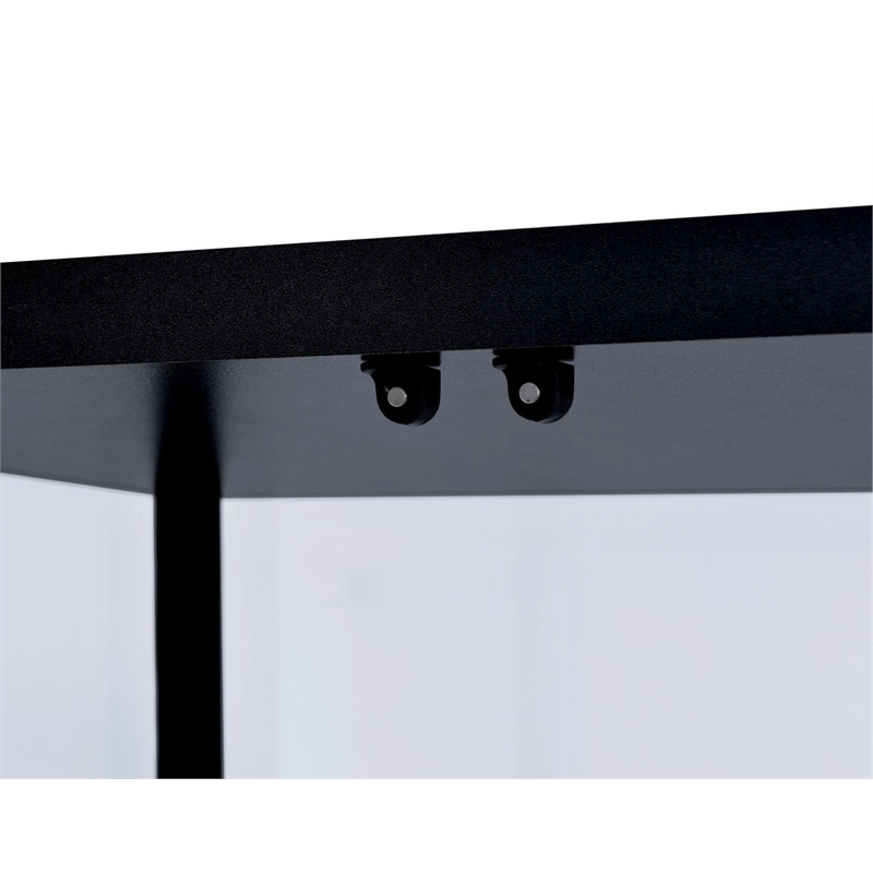 Hawthorne Collections 5-Shelves Wood/Glass Curio Cabinet in Black (Set of 2)