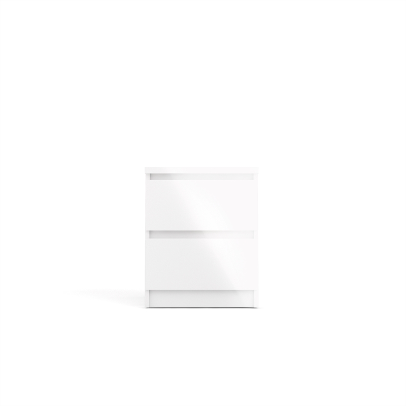 Hawthorne Collections 2 Piece Set with Nightstand & Dresser in White High Gloss