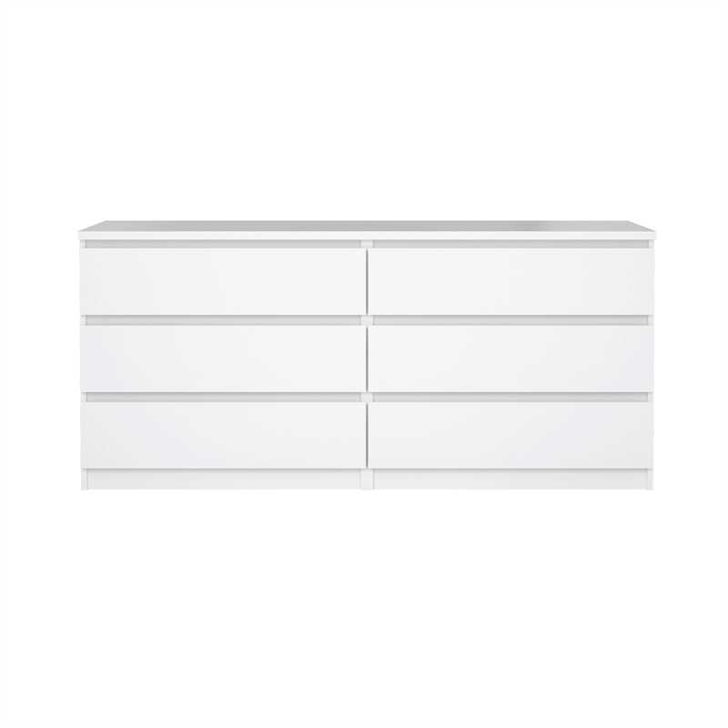 Hawthorne Collections 2 Piece Set with Nightstand & Dresser in White High Gloss