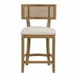 Hawthorne Collections 3 Piece Coastal Linen Fabric Counter Stool Set in Beige