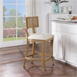 Hawthorne Collections 3 Piece Coastal Linen Fabric Counter Stool Set in Beige