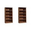 Hawthorne Collections 2 Piece Wood Bookcase Set with 5 Shelf in Cherry