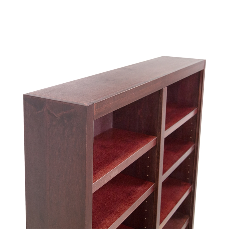 Hawthorne Collections 2Pc Tall 12-shelf Double Wide Wood Bookcase Set in Cherry