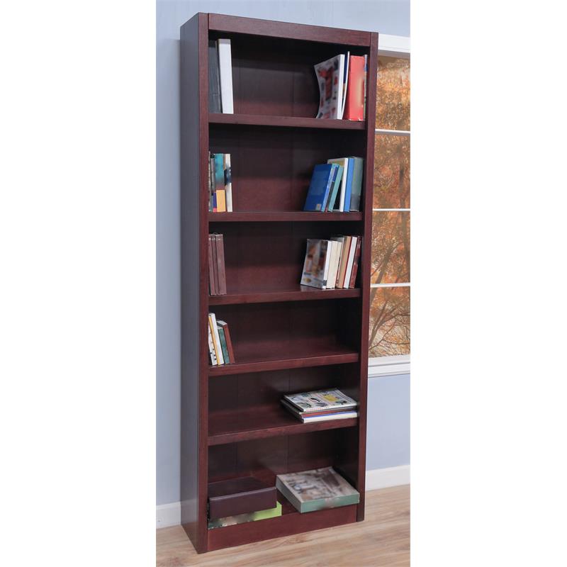 Hawthorne Collections 2 Piece Solid Wood Bookcase Set with 6 Shelf in Cherry