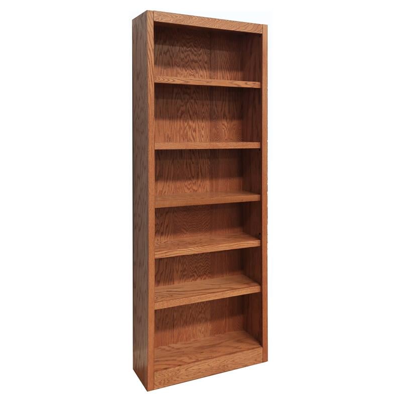 Hawthorne Collections 2 Piece Tall 6-shelf Wood Bookcase Set in Dry Oak