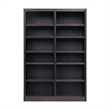 Hawthorne Collections 2 Piece Double Wide Wood Bookcase Set in Espresso