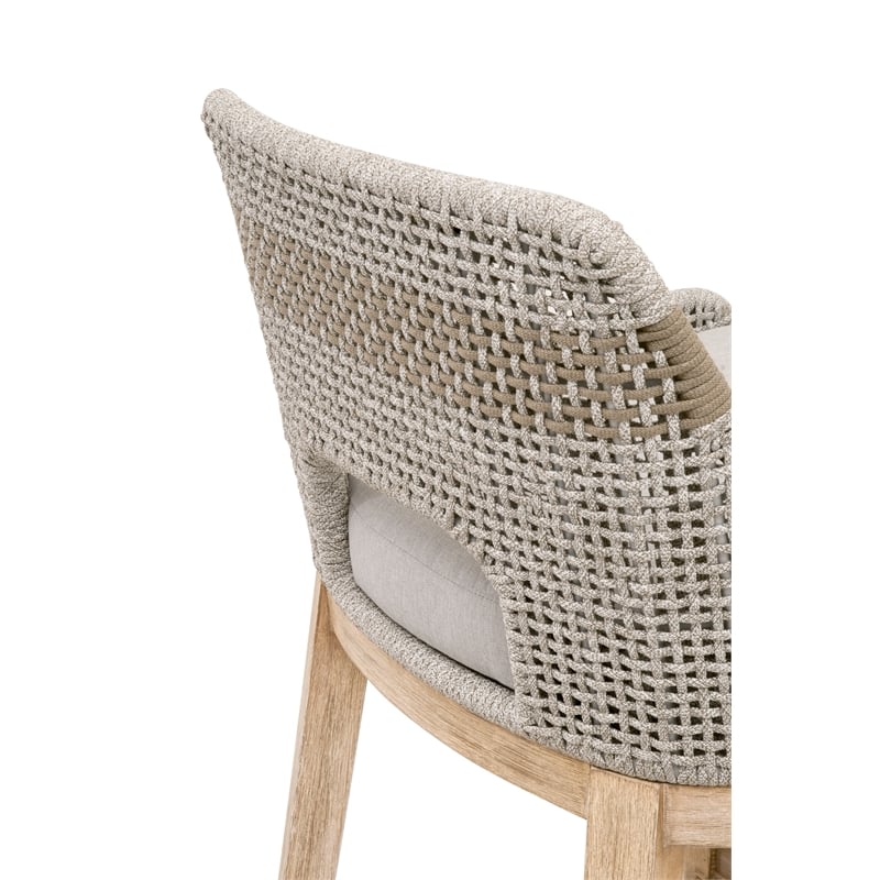 Hawthorne Collections Beige 2 Piece Flat Rope Wood Frame Counter Stool Set