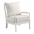 Hawthorne Collections 2 Piece Fabric Spindle Chair Set with White Frame in Beige