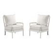 Hawthorne Collections 2 Piece Fabric Spindle Chair Set with White Frame in Beige