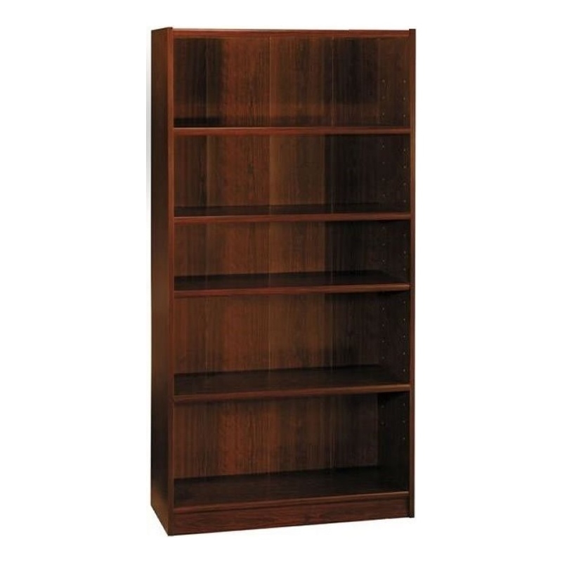 Hawthorne Collections 5 Shelf Wood Bookcase Set in Vogue Cherry (Set of 2)