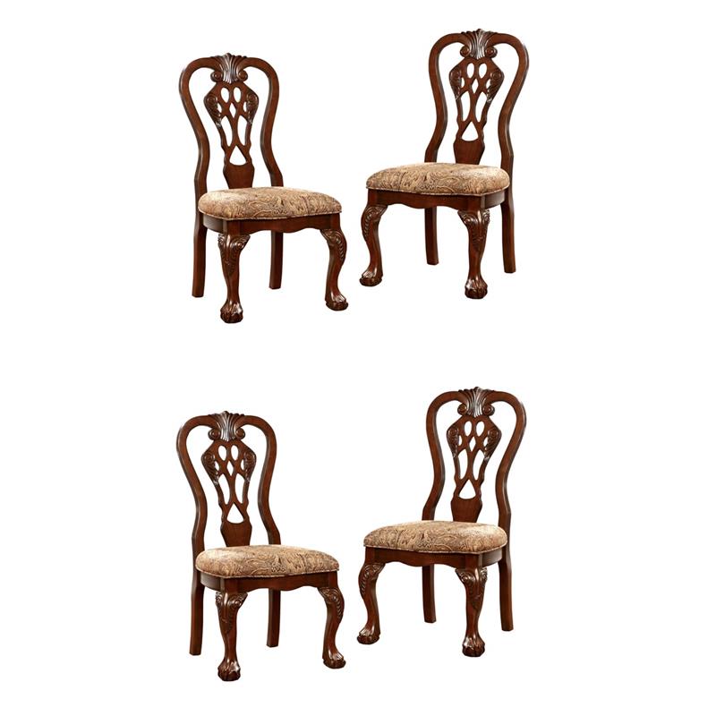 Hawthorne Collections Set of 4 Wood Padded Dining Chair in Brown Cherry