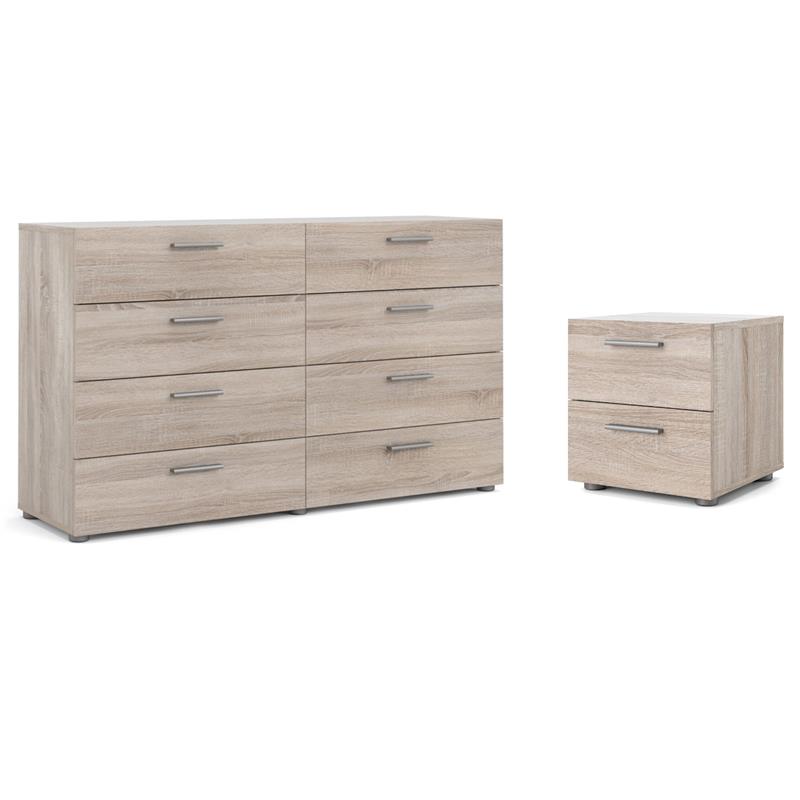 Hawthorne Collections Truffle 8 Drawer Dresser and 2 Drawer Nightstand 2Pc Set