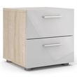 Hawthorne Collections 4PC Set 2 Nightstands & Double Dresser & Chest - Oak/White