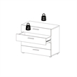 Hawthorne Collections 4PC Set 2 Nightstands & Double Dresser & Chest - Oak/White
