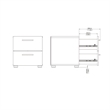 Hawthorne Collections 4PC Set 2 Nightstands & Double Dresser & Chest - Oak/White