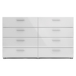 Hawthorne Collections 4PC Set 2 Nightstands & Double Dresser & Chest - Oak/White