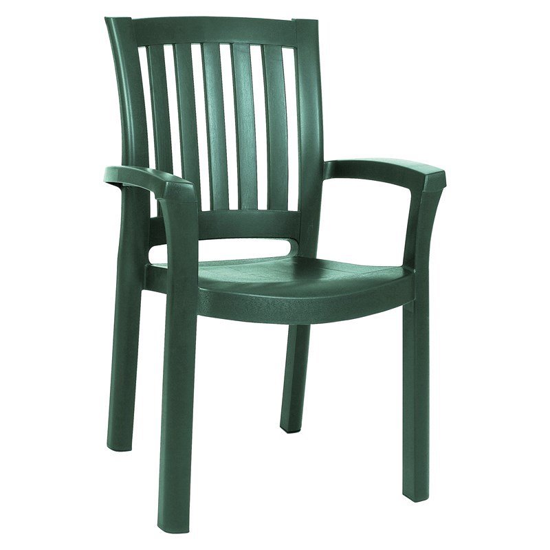 Hawthorne Collections Set of 5 Resin Patio Table and 4 Resin Chairs in Green
