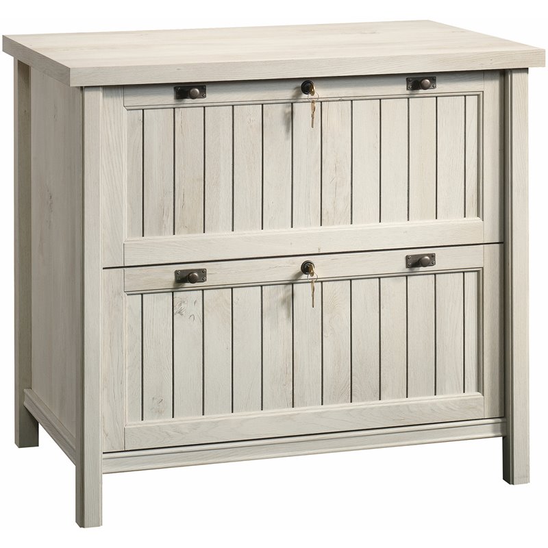 Hawthorne Collections Set of 2 Executive Desk & Lateral File - Chalked Chestnut