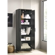 Hawthorne Collections Engineered Wood Storage Cabinet - Dark Wood/Graphite Black