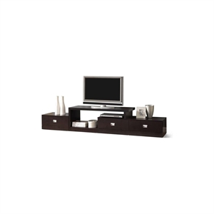 Atlin Designs Engineered Wood Dark Brown TV Stand Rectangular 94.38&quot Unassembled
