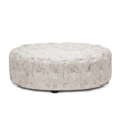 Atlin Designs Modern Fabric Upholstered Round Ottoman in Beige