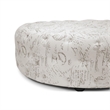 Atlin Designs Modern Fabric Upholstered Round Ottoman in Beige