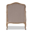 Atlin Designs Rubberwood Beige Accent Chair Traditional French Style 37.25