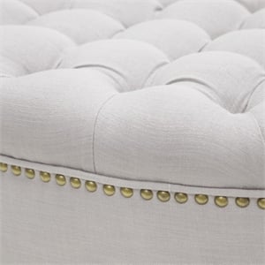 Atlin Designs Round Upholstered Ottoman in Gray
