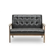 Atlin Designs Faux Leather Loveseat in Brown